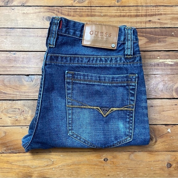 GUESS men jeans Halsted fit size 32 medium rise tapered slim denim 100% cotton - Picture 4 of 12